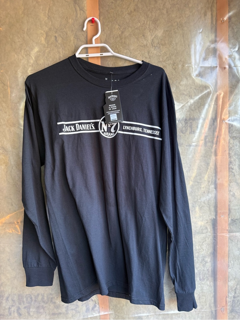Jack Daniels Black Long-Sleeve Tee with White Logo - Picture 1 of 3